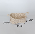 Premium Woven Storage Basket in white, large