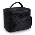 Large Capacity Patterned Makeup Bag in Check bright red