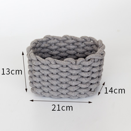 Premium Woven Storage Basket in gray, small