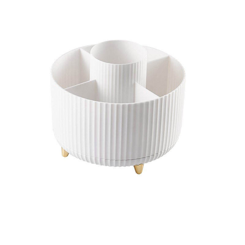 360° Rotating Makeup Organizer in white