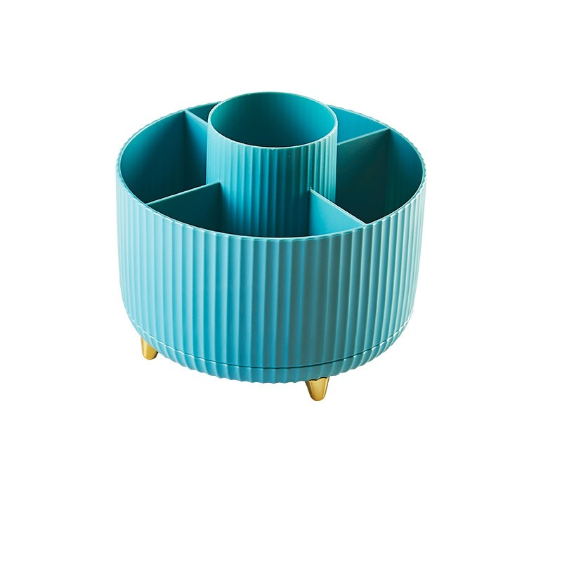 360° Rotating Makeup Organizer in blue