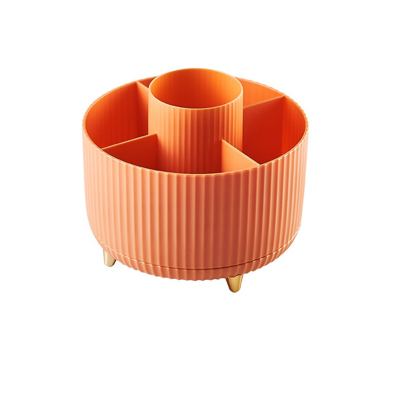 360° Rotating Makeup Organizer in orange