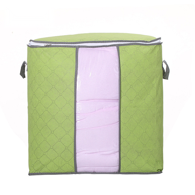 Large Clothing & Quilt Storage Bag in green, 2 bags, 47 x 28 x 49 cm