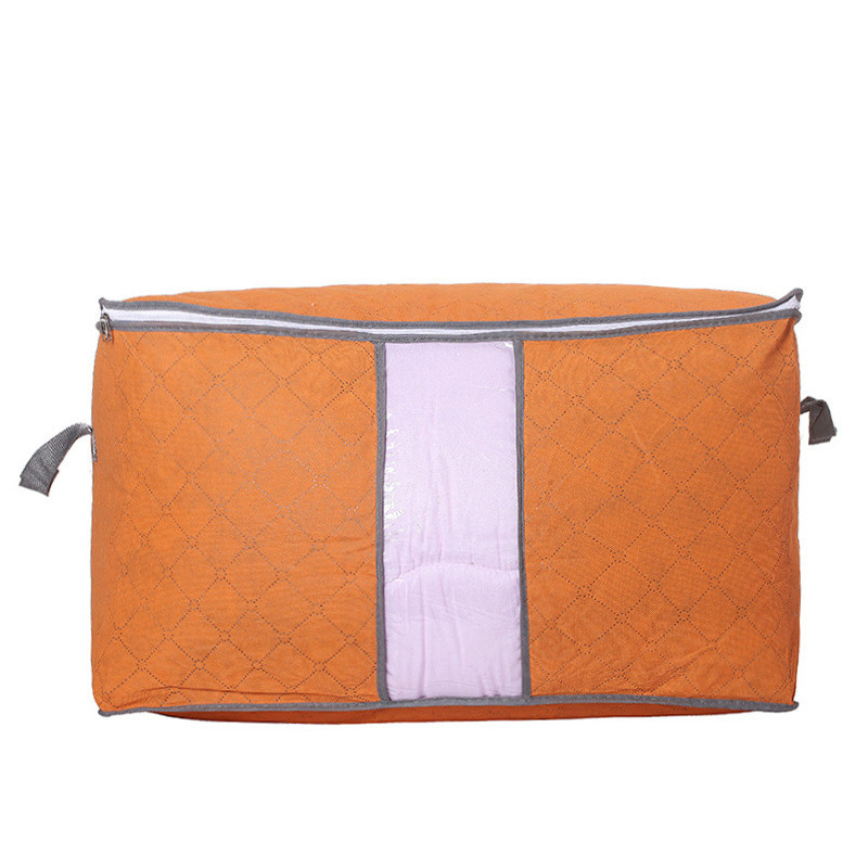 Large Clothing & Quilt Storage Bag in orange, 2 bags, 60 x 40 x 35 cm