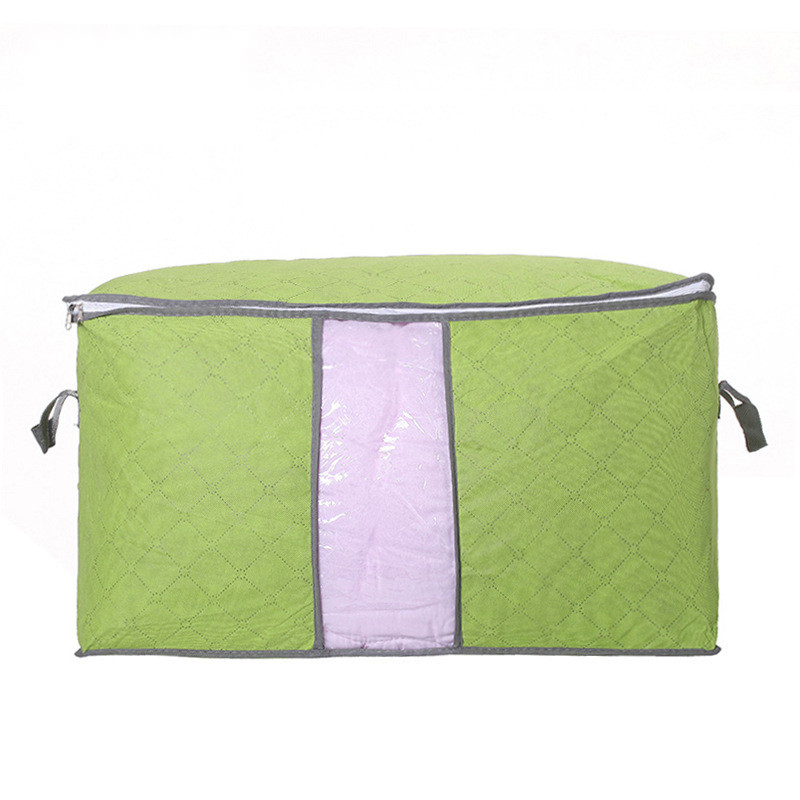 Large Clothing & Quilt Storage Bag in green, 2 bags, 60 x 40 x 35 cm