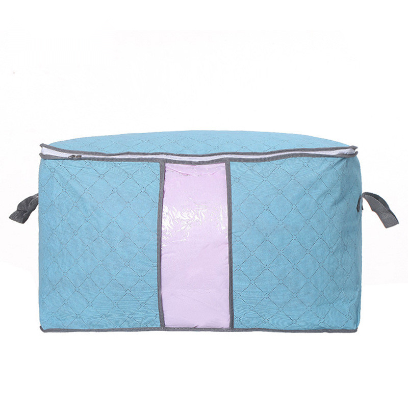 Large Clothing & Quilt Storage Bag in blue, 2 bags, 60 x 40 x 35 cm