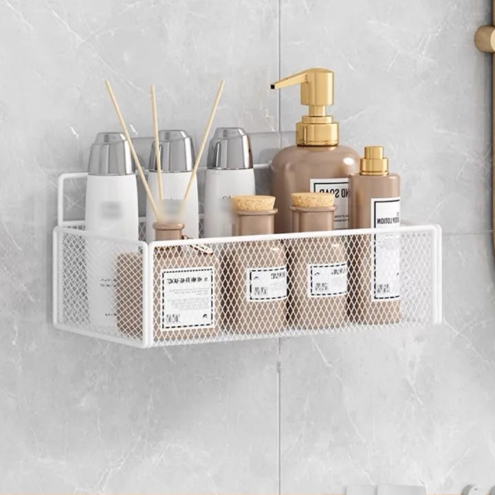 Bathroom Storage Rack in white, no hooks, medium